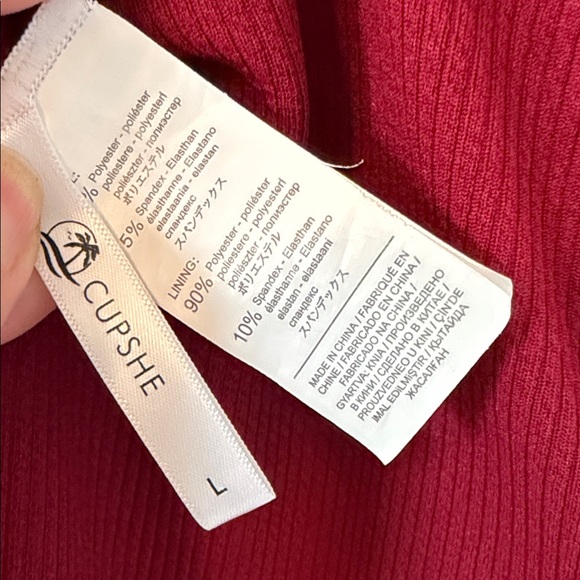 Cupshe Deep Red Ruffle One Piece Swimsuit - Picture 3 of 4